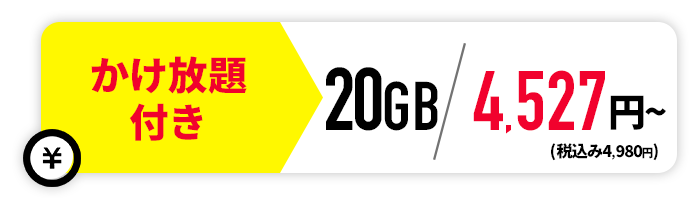 かけ放題付き20GB